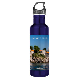 Custom Name & Text Montenegro Stainless Steel Water Bottle