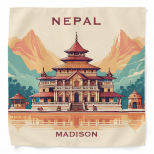 Custom Name & Text Nepal Bandana