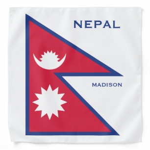 Custom Name & Text Nepal Flag Bandana