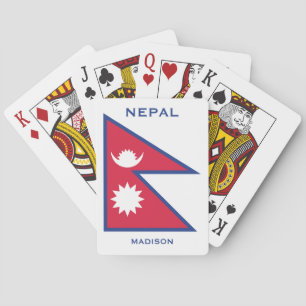 Custom Name & Text Nepal Flag Poker Cards