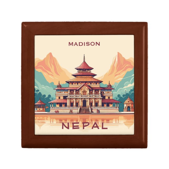 Custom Name & Text Nepal Gift Box (Front)