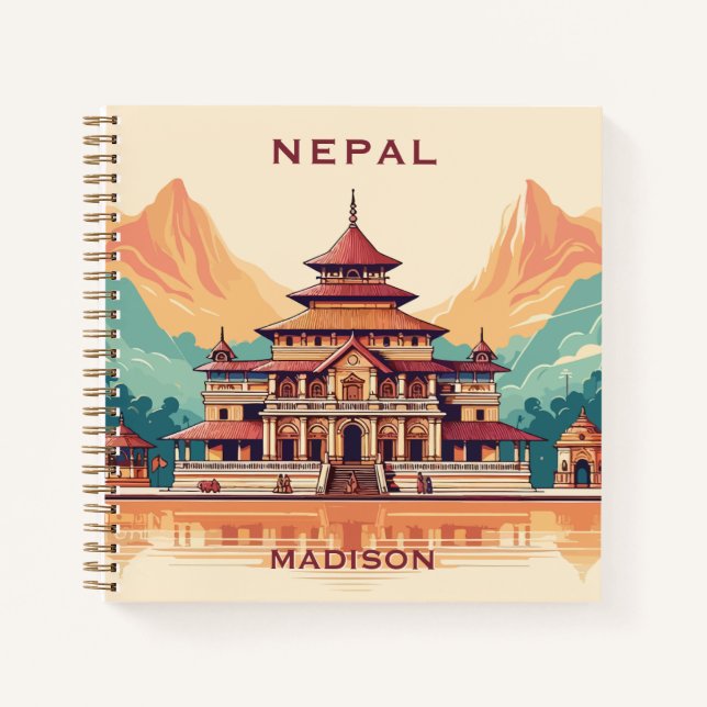 Custom Name & Text Nepal Notebook (Front)