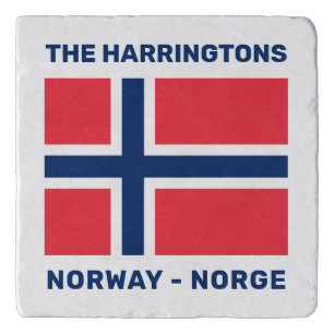 Custom Name & Text Norwegian Flag Trivet