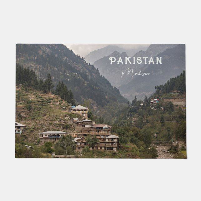 Custom Name & Text Pakistan Doormat (Front)
