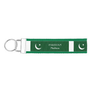 Custom Name & Text Pakistan Wrist Keychain