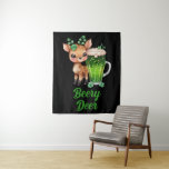 Custom Name Text Patrick's Day Deer with Beer Tapestry<br><div class="desc">Looking for a unique and charming way to celebrate St. Patrick's Day this year? Look no further than this delightful watercolor deer design featuring a frothy pint of green beer! This whimsical illustration captures the magic of St. Patrick's Day, combining the gentle grace of a deer with the festive spirit...</div>