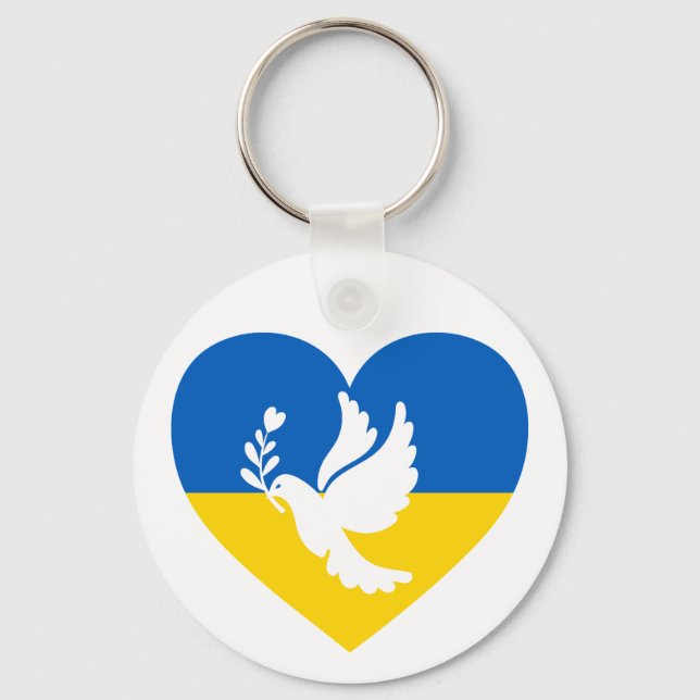 Custom Name & Text Peace to Ukraine Keychain (Front)