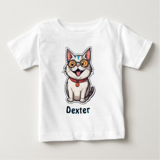 Custom Name Text Personalized Cat Sticker T-Shirt