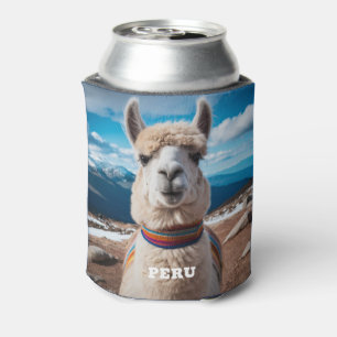 Custom Name & Text Peru Llama Can Cooler