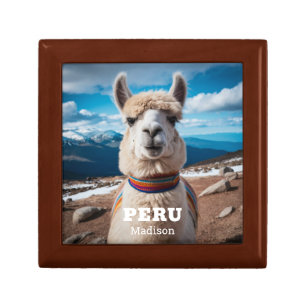 Custom Name & Text Peru Llama Gift Box