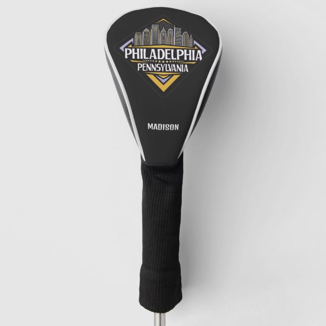 Custom Name / Text Philadelphia Pennsylvania Golf Head Cover (Front)