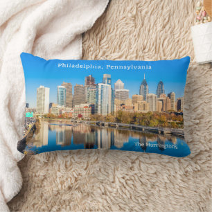 Custom Name & Text Philadelphia Pennsylvania Lumbar Pillow