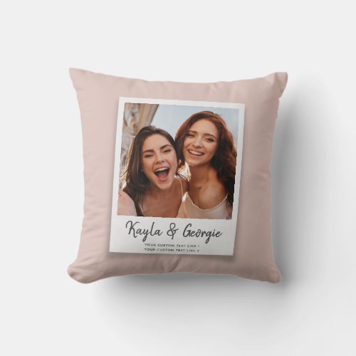 Custom Name  Text Photo Friends Sisters BFF Fun T Throw Pillow