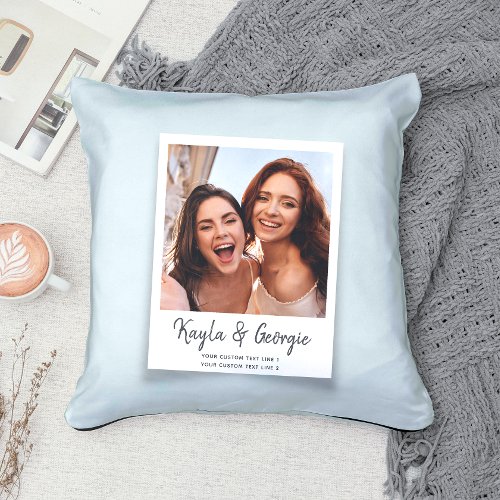 Custom Name  Text Photo Friends Sisters BFF Fun Throw Pillow