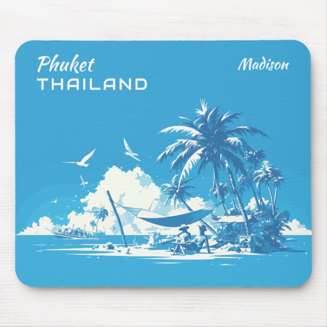 Custom Name & Text Phuket Thailand Mouse Pad (Front)
