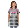 Custom Name & Text Pink Strings Checkered Pattern  Apron