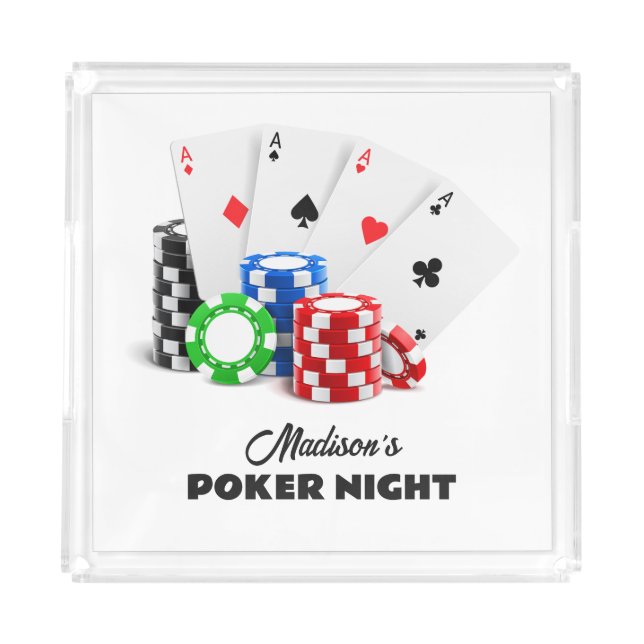 Custom Name & Text Poker / Casino Acrylic Tray (Front)