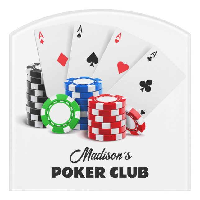 Custom Name & Text Poker / Casino Door Sign (Contour Front)