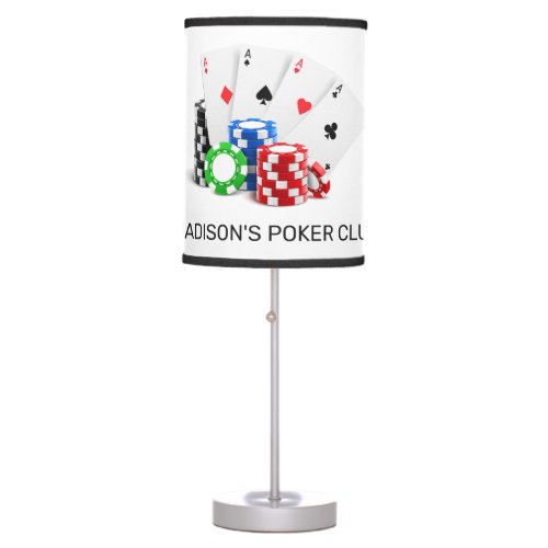 Custom Name  Text Poker  Casino Table Lamp