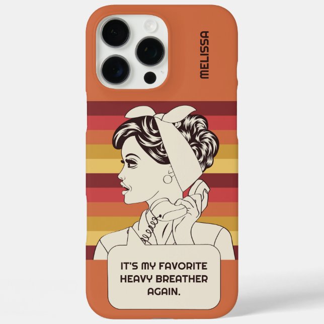 Custom Name & Text Retro Woman Case-Mate iPhone Case (Back)