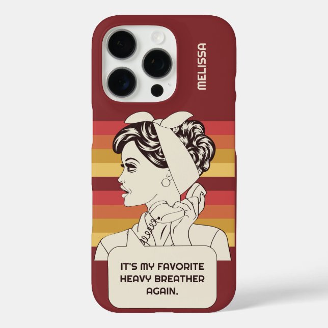 Custom Name & Text Retro Woman Case-Mate iPhone Case (Back)