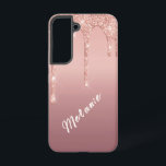 Custom Name Text Rose Gold Blush Glitter Gift Samsung Galaxy S22 Case<br><div class="desc">Custom Name Text Rose Gold Blush Glitter Sparkle Personalized Birthday - Anniversary or Wedding Gift / Suppliest - Add Your Name - Text or Remove - Make Your Special Gift - Resize and move or remove and add text / elements with customization tool. Design by MIGNED. Please see my other...</div>