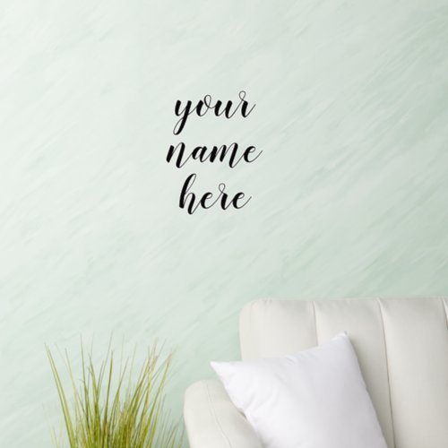 Custom Name Text Script Elegant Home Decor Wall Decal