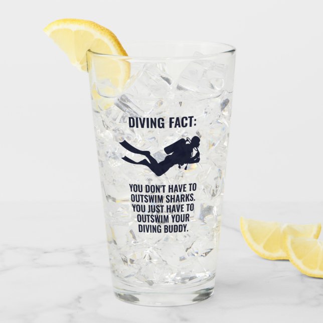 Custom Name & Text Scuba Diving Glass (Front Ice)