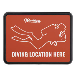 Custom Name & Text Scuba Diving Hitch Cover