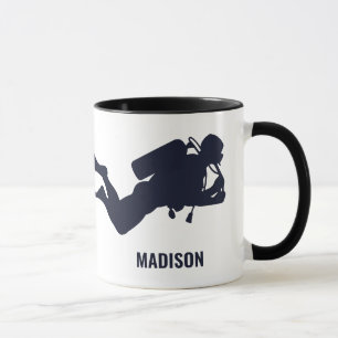 Custom Name & Text Scuba Diving Mug