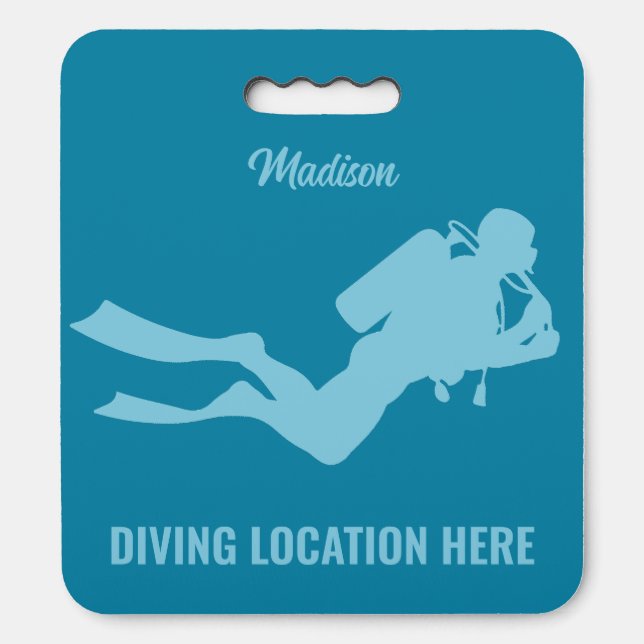 Custom Name & Text Scuba Diving Seat Cushion (Front Vertical)