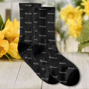 Custom Name Text Simple Elegant Personalized Socks