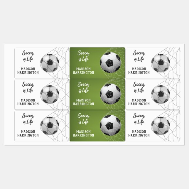 Custom name & text Soccer Goal Labels (Sheet)