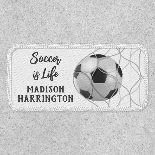 Custom name & text Soccer Goal Patch (Front)