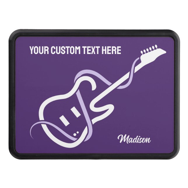 Custom Name & Text Stylized Guitar Hitch Cover (Front)