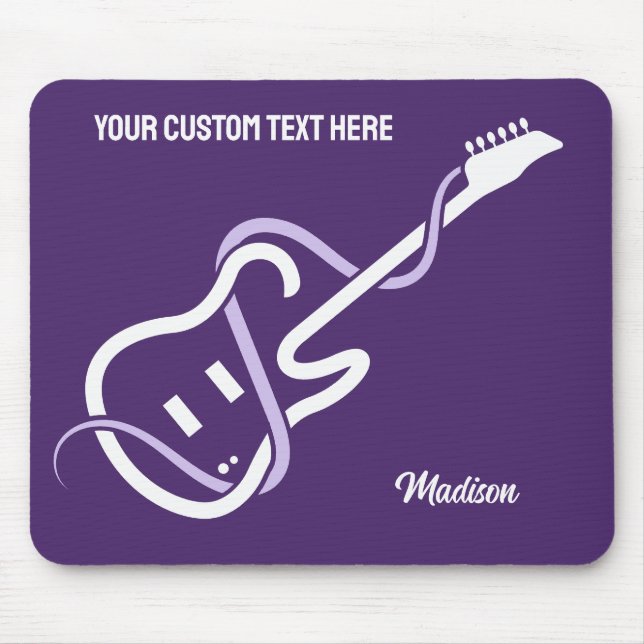 Custom Name & Text Stylized Guitar Mouse Pad (Front)