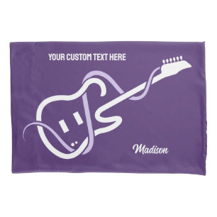 Custom Name & Text Stylized Guitar Pillow Case