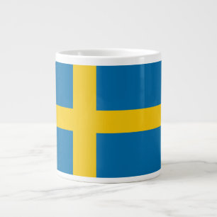 Custom Name & Text Swedish Flag Giant Coffee Mug