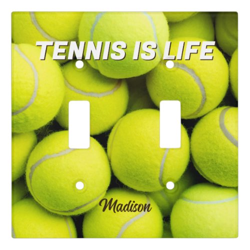 Custom Name  Text Tennis Balls Light Switch Cover