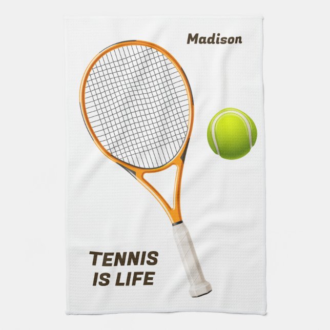 Custom Name & Text Tennis Kitchen Towel (Vertical)