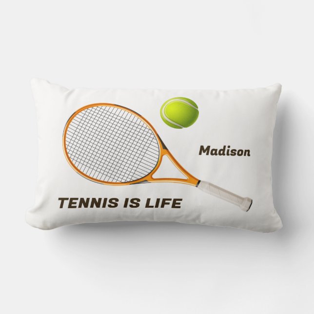 Custom Name & Text Tennis Lumbar Pillow (Front)