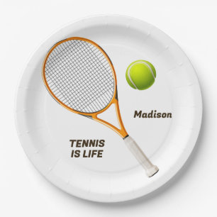 Custom Name & Text Tennis Paper Plates