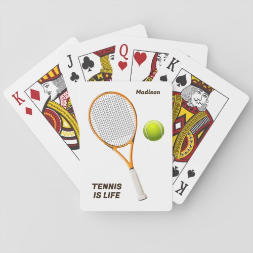 Custom Name  Text Tennis Poker Cards