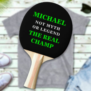 Custom Name Text The Real Champion Personalized Ping Pong Paddle