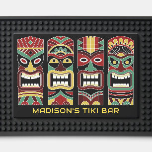 Custom Name / Text Tiki Totems Bar Mat