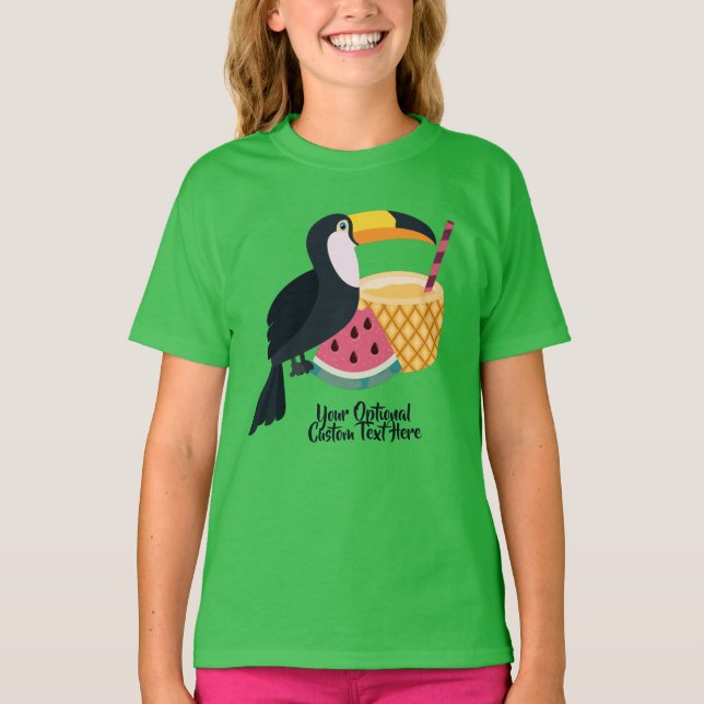 Custom name & text Toucan Illustration T-Shirt (Front)
