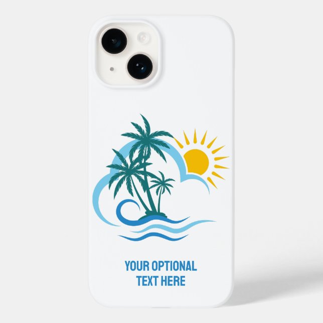 Custom Name & Text Tropical Islands Case-Mate iPhone Case (Back)