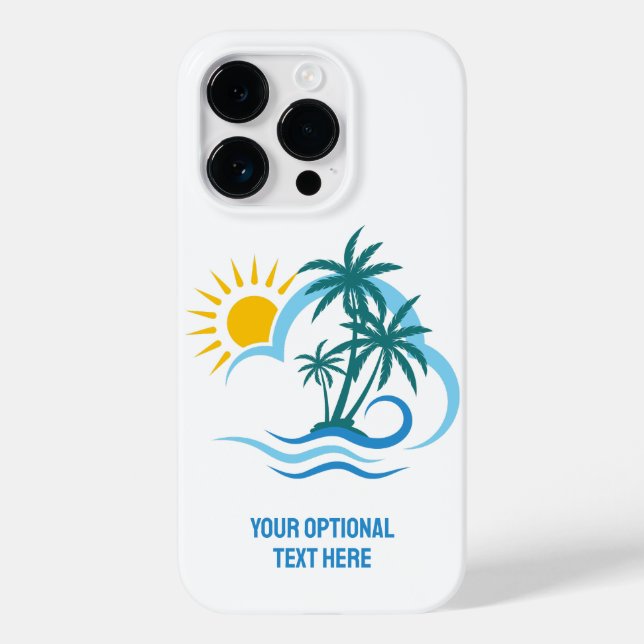 Custom Name & Text Tropical Islands Case-Mate iPhone Case (Back)