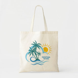 Custom Name & Text Tropical Islands Tote Bag
