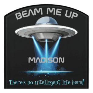 Custom name & text UFO Spaceship Door Sign